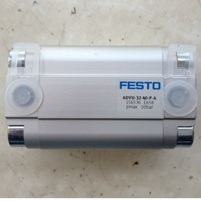 Festo Cylinder ADVU-32-40-P-A Argent -20°C à 80°C Amortissement élastique Faible coût d'entretien Détection de position précise