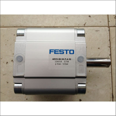 Festo Cylinder ADVU-80-50-P-S2 Silver Easy Installation Energy-Efficient High-Performance Simple Maintenance