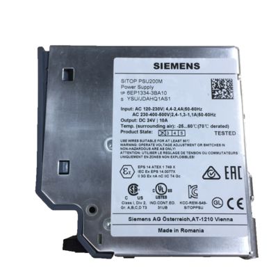 Siemens 6EP1334-3BA10 SITOP PSU200M DIN Rail Power Supply 1-Phase Or 2-Phase AC 24V DC Electronic Amplifier
