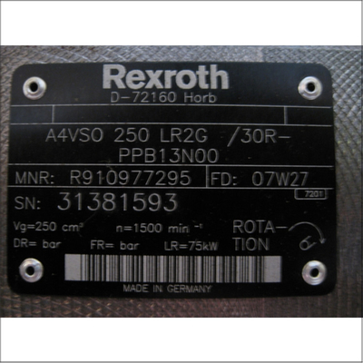 A4VSO250DR 30R-PPB13N00 Mechanical Hydraulic Pump Variable Displacement Axial Piston Pump From Bosch Rexroth