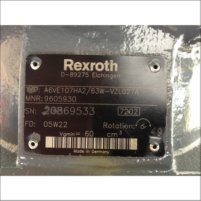 350 Bar Maximum Pressure 107 cm3/rev Displacement Rexroth A6VE107HA2 63W-VZL027A Mechanical Hydraulic Pump
